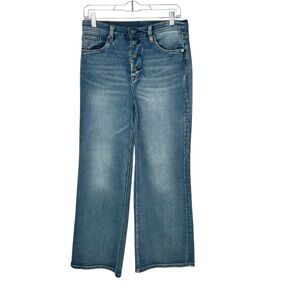 Blanc NYC Women’s The Christie Jeans Size 28 High Rise Crop Wide Leg Denim